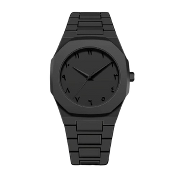 Black Aura – Luxury Matte Black Arabic Dial Watch